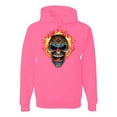 thumbnail image 1 of Flaming Laughing Fierce Clown | Mens Cars and Trucks Hooded Sweatshirt Graphic Hoodie, Neon Pink, X-Large, 1 of 3