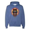 thumbnail image 1 of Flaming Laughing Fierce Clown | Mens Cars and Trucks Hooded Sweatshirt Graphic Hoodie, Vintage Heather Blue, Large, 1 of 3