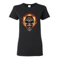 thumbnail image 1 of Flaming Laughing Fierce Clown | Womens Cars and Trucks Graphic T-Shirt, Black, Small, 1 of 3
