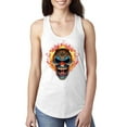 thumbnail image 1 of Flaming Laughing Fierce Clown | Womens Cars and Trucks Jersey Racerback Tank Top, White, Large, 1 of 3