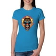 thumbnail image 1 of Flaming Laughing Fierce Clown | Womens Cars and Trucks Slim Fit Junior Tee, Turquoise, Small, 1 of 3