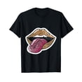 thumbnail image 1 of Flaming Leopard Lips Cheetah Animal Womens Lip Print T-Shirt, 1 of 5
