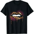 thumbnail image 1 of Flaming Leopard Lips Cheetah Animal Womens Lip Print T-Shirt, 1 of 5