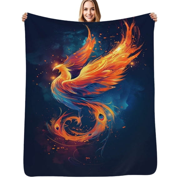 Flaming Phoenix Rise Flannel Blanket Warm Soft Bedding Throws Winter Camping Chair Sofa Bed
