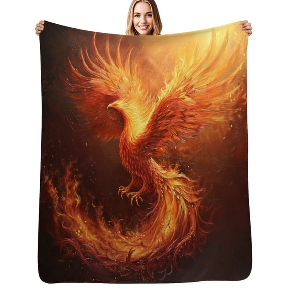 Flaming Phoenix Rise Soft Blanket Travel Bedding Throws Flannel Bedspread Sofa Bed Cover