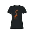 thumbnail image 1 of Flaming Pumpkin Head Illustration Women's T-shirt, 1 of 3