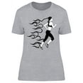 thumbnail image 1 of Flaming Running Woman T-Shirt Women -Image by Shutterstock, Female Medium, 1 of 2