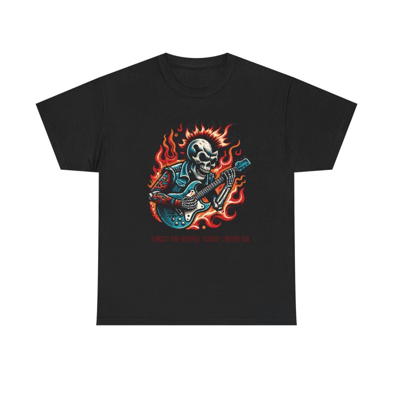 Rock T-Shirt Elektrischer Musik Herren Schädel Gitarre Biker