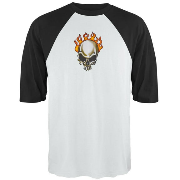 Flaming Skull - 3/4 Sleeve - X-Large