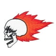 thumbnail image 1 of Flaming Skull Embroidered Iron On Patch, 1 of 1