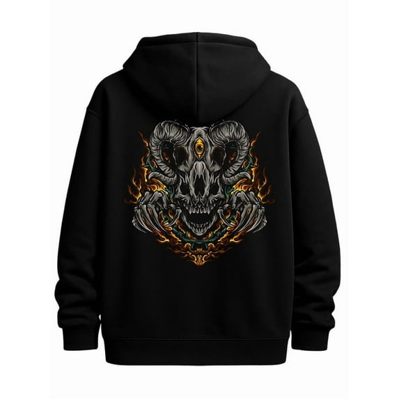 Flaming Skull Hoodie hoodies & sweatshirt fire skeleton men polyester black New Spring and Autumn Season Printed Hoodie in Style christian 3d idk