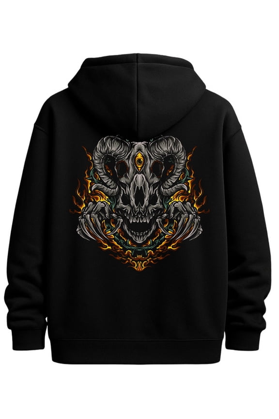 Flaming Skull Hoodie hoodies & sweatshirt fire skeleton men polyester black New Spring and Autumn Season Printed Hoodie in Style christian 3d idk