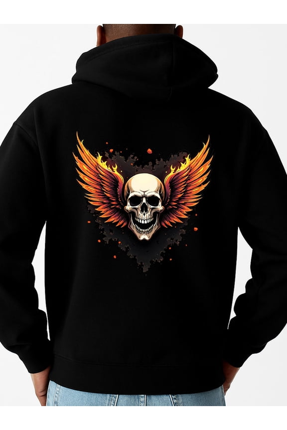 Flaming Skull Hoodie sweatshirt for men sweater hoodie black Casual Wear on Weekends pullovers dames Fashion Unisex Shirt Crewneck tshirts