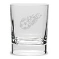 thumbnail image 1 of Flaming Soccer Ball 11.75 oz. Deep Etched Double Old Fashioned Glass, 1 of 1