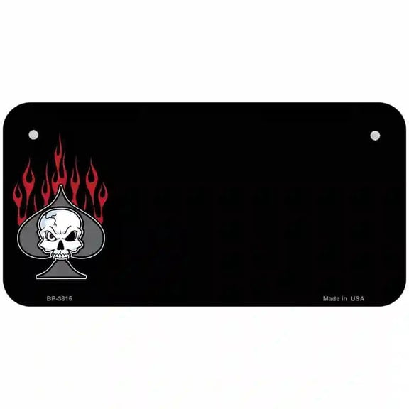 Flaming Spade Offset Metal Novelty License Plate 6" x 3" Bicycle