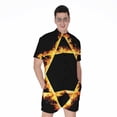 thumbnail image 1 of Flaming Star Of David Short Sleeve Men'S Rompers, Jewish Casual Summer Jumpsuits Outfit, 1 of 4