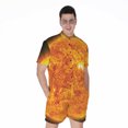 thumbnail image 1 of Flaming Sun Short Sleeve Men'S Rompers, Sun Light Sunny Casual Summer Jumpsuits Outfit, 1 of 4