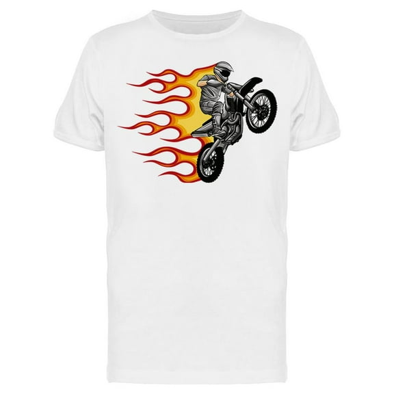 Flaming Supermoto T-Shirt Men -Image by Shutterstock, Male Small