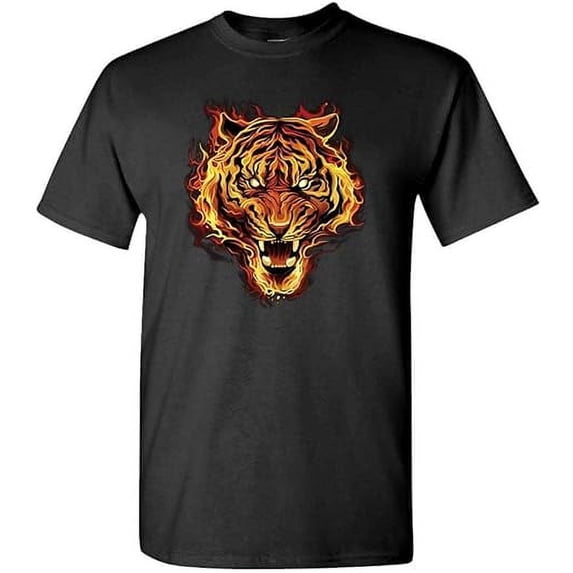 Flaming Tiger - Big cat Wild Lion Jaguar - Unisex T-Shirt