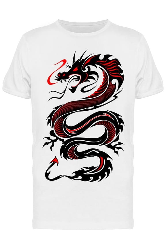 Flaming Tribal Dragon T-Shirt Men -Image by Shutterstock, Male Large