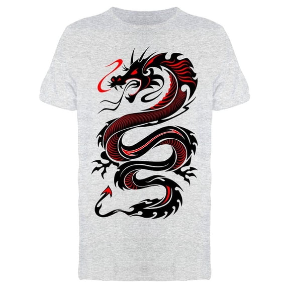 Flaming Tribal Dragon T-Shirt Men -Image by Shutterstock, Male Medium