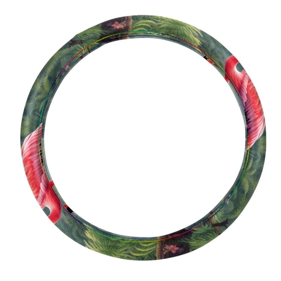 Flamingo 14.5 Inch Printing PVC Leather Auto Accessories Car Wheel Cover Steering Wheel Covers Steering Wheel Cover