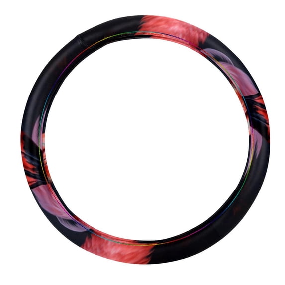 Flamingo 14.5 Inch Printing PVC Leather Auto Accessories Car Wheel Cover Steering Wheel Covers