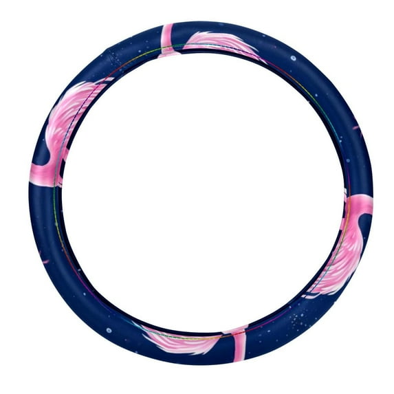 Flamingo 14.5 Inch Printing PVC Leather Auto Accessories Steering Wheel Cover