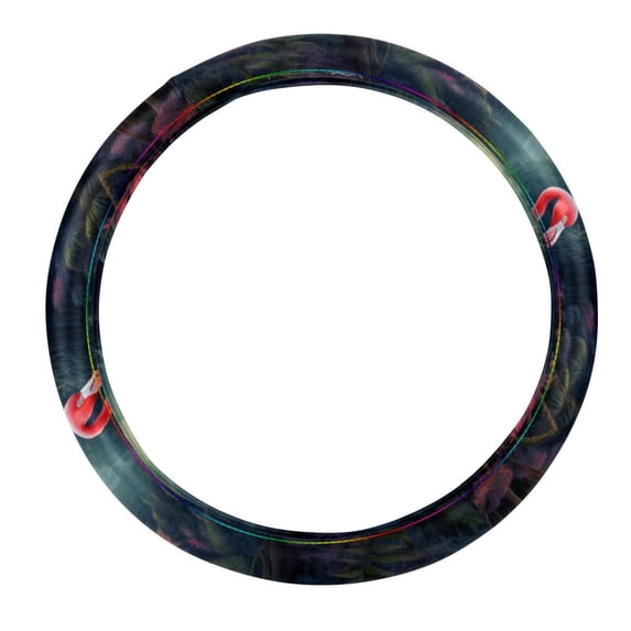 Flamingo 14.5 Inch Printing PVC Leather Car Wheel Cover Auto Accessories Steering Wheel Cover Steering Wheel Covers