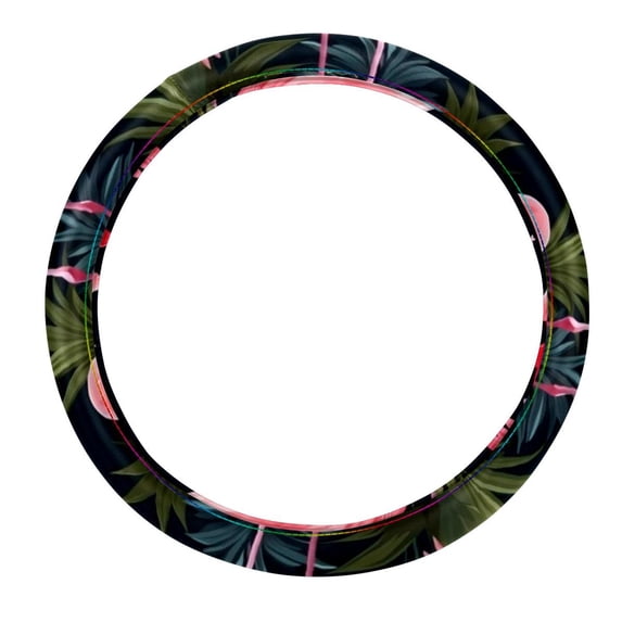 Flamingo 14.5 Inch Printing PVC Leather Car Wheel Cover Steering Wheel Cover Auto Accessories