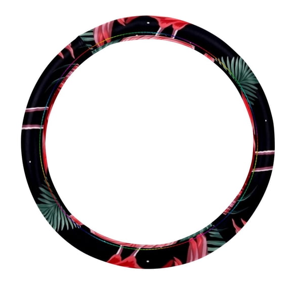 Flamingo 14.5 Inch Printing PVC Leather Car Wheel Cover, Steering Wheel Cover, Auto Accessories
