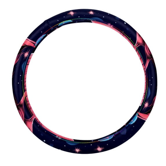 Flamingo 14.5 Inch Printing PVC Leather Car Wheel Cover Steering Wheel Covers Auto Accessories