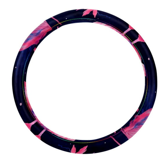 Flamingo 14.5 Inch Printing PVC Leather Steering Wheel Cover Auto Accessories