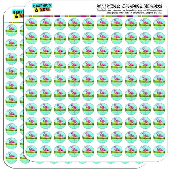 Flamingo 200 1/2" (0.5") Planner Calendar Scrapbooking Crafting Stickers