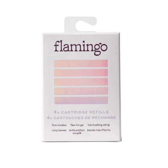 Flamingo 5-Blade Women's Razor Blade Refills, 4 Count