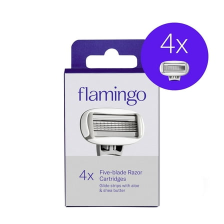 Flamingo 5-Blade Women's Razor Blade Refills, 4 Count