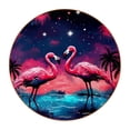 thumbnail image 1 of Flamingo 6PCS Round Car Coasters, Microfiber Leather Cup Holders for Car, 11x11 cm/4.3x4.3 in, Absorbent Car Coaster Set of 6, Car Accessories for Women and Men, 1 of 6