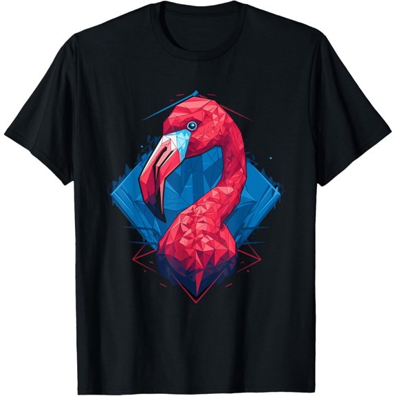 Flamingo Abstract Geometric Outfit Tropical Bird T-Shirt