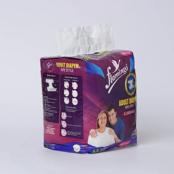 Flamingo Adult Diapers Disposable Tabbed Briefs Large - Absorbent Incontinence Underwear 10 Pcs