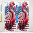 thumbnail image 1 of Flamingo American Flag Black Out Curtains 84 Inch Length for Bedroom Living Room Windows 2 Panels Set, 1 of 6