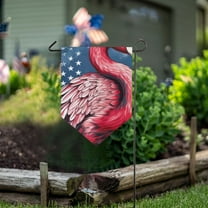 Flamingo American Flag Garden Flag 18" x 12.5" Double Sided Yard Lawn Outdoor Decor Small Yard Flags