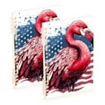 thumbnail image 1 of Flamingo American Flag Ring Binder Notebook Journey Note Diary College Ruled Spiral Notebook Study Loose Leaf Paper A5 60 Pages, 1 of 8