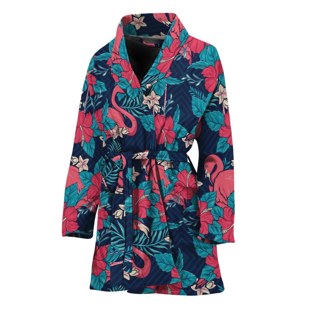 Pink Flamingo Pattern Women Bathrobe One Size Univeral Fits, Flamingos  Lover Fashion Lightweight Plush Fleece Long Robe For Women - Walmart.com