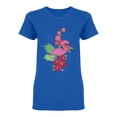 thumbnail image 1 of Flamingo And Hibiscus Shaped T-Shirt Women -Image by Shutterstock, Female Medium, 1 of 2