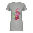 thumbnail image 1 of Flamingo And Hibiscus Shaped T-Shirt Women -Image by Shutterstock, Female Small, 1 of 2