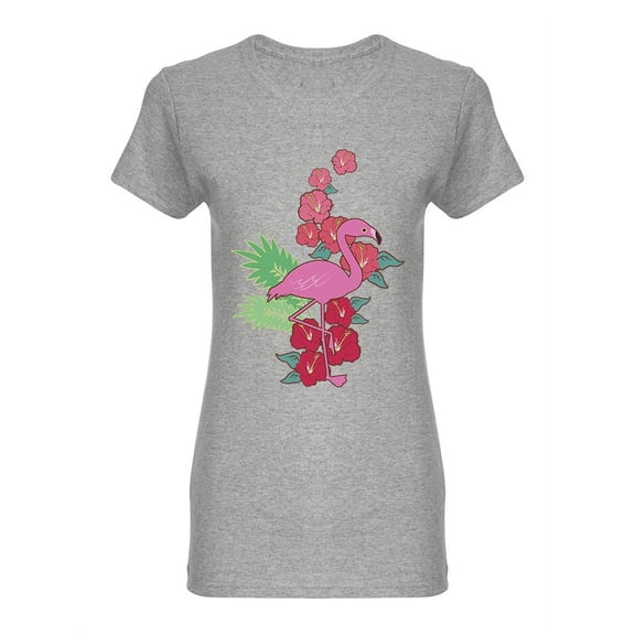 Flamingo And Hibiscus Shaped Tee Women's -Image by Shutterstock