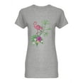 thumbnail image 1 of Flamingo And Tropical Plants Shaped T-Shirt Women -Image by Shutterstock, Female Large, 1 of 2