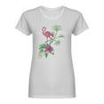 thumbnail image 1 of Flamingo And Tropical Plants Shaped T-Shirt Women -Image by Shutterstock, Female XX-Large, 1 of 2