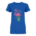thumbnail image 1 of Flamingo And Tropical Style Shaped T-Shirt Women -Image by Shutterstock, Female Large, 1 of 2