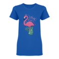 thumbnail image 1 of Flamingo And Tropical Style Shaped T-Shirt Women -Image by Shutterstock, Female Medium, 1 of 2